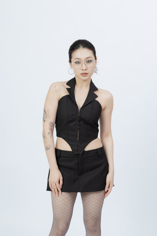 Backless Halter Top .