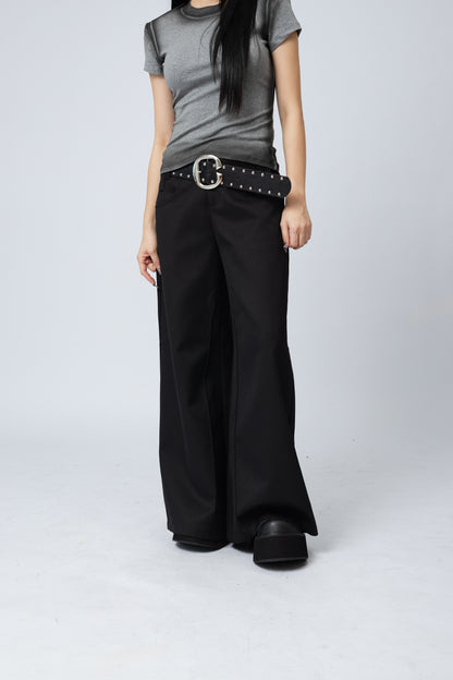Basic Black Long Pants .