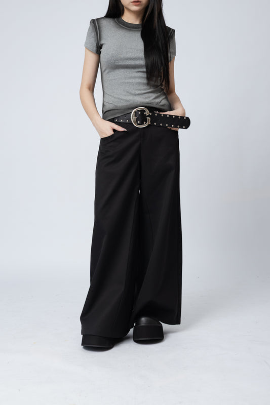Basic Black Long Pants .