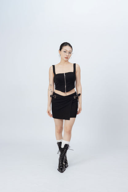 Zip Up Crop Tank Top .