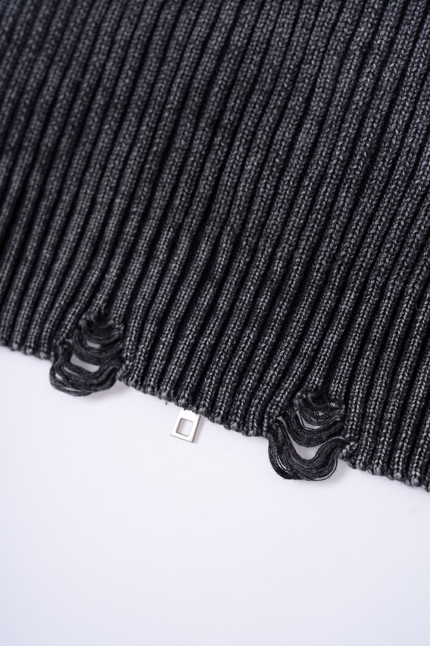 Distressed Zip Up Knit Cardigan .