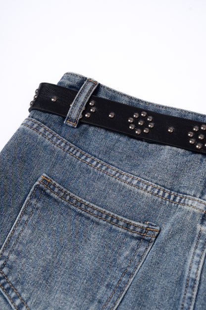 Asymmetrical Offset Seam Mini Skirt .