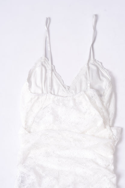 Mesh Lace Top - WHITE .