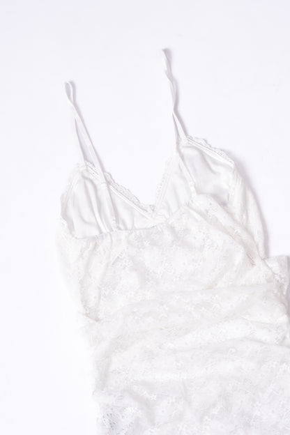 Mesh Lace Top - WHITE .