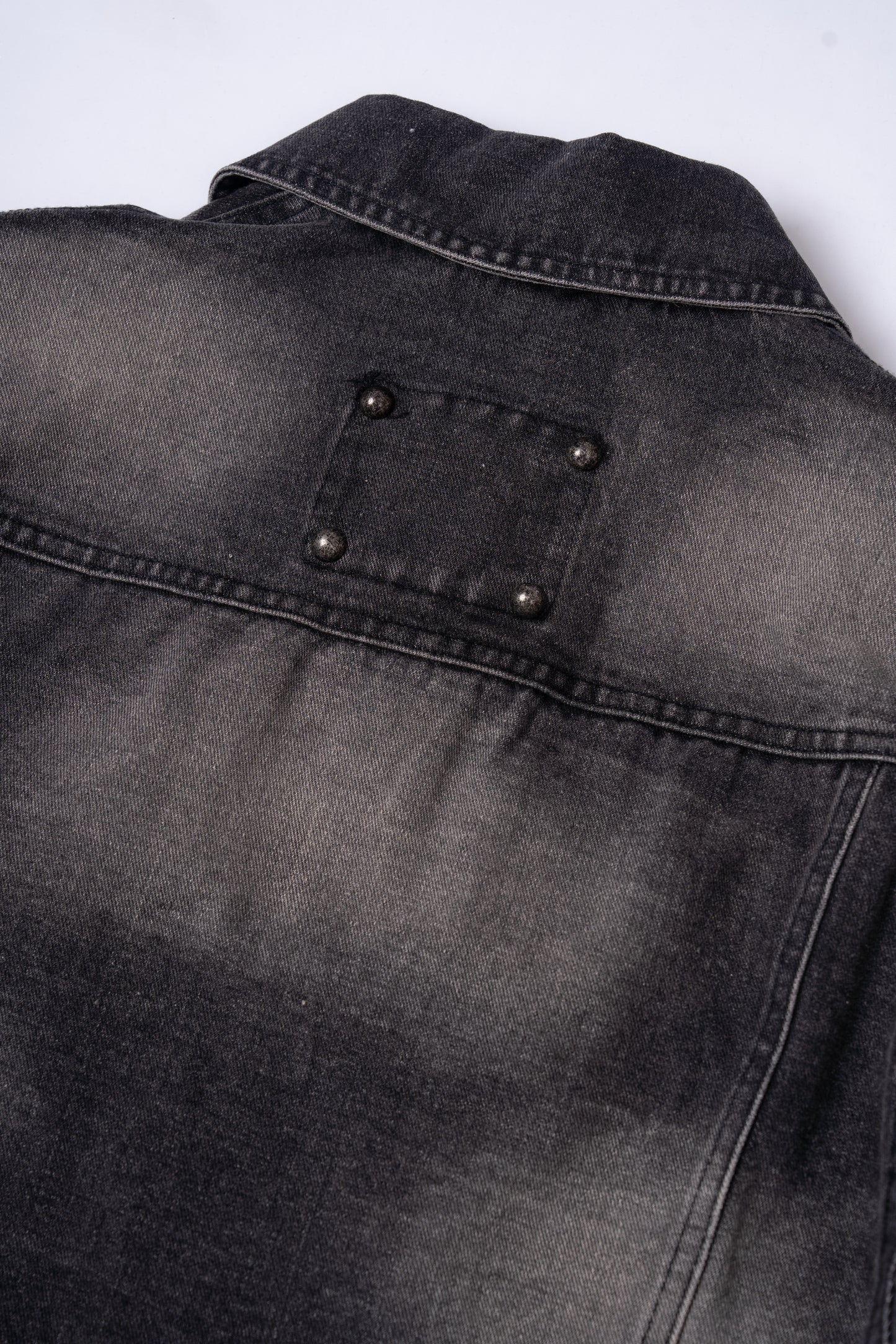 Washed Denim Jacket with Multi Pockets .