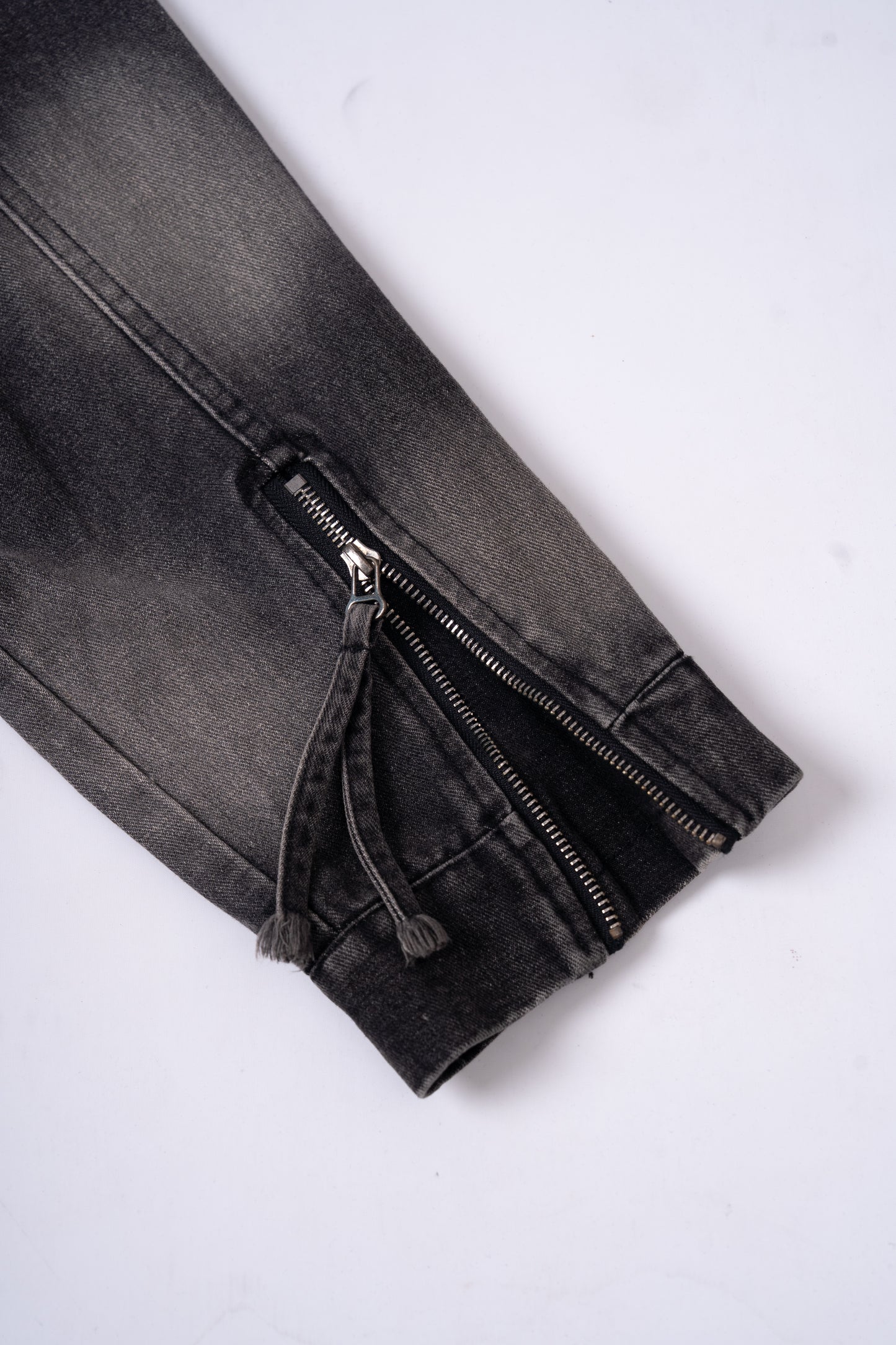 Washed Denim Jacket with Multi Pockets .