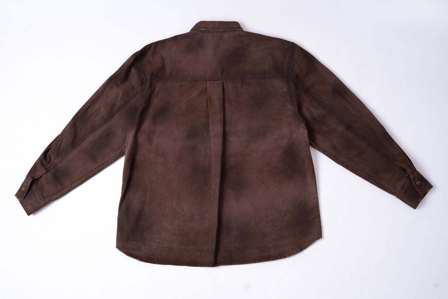 Red Brownish Washed Denim Jacket .