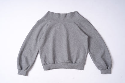 Shoulder Riveted Oversized Long Sleeve Sweater .