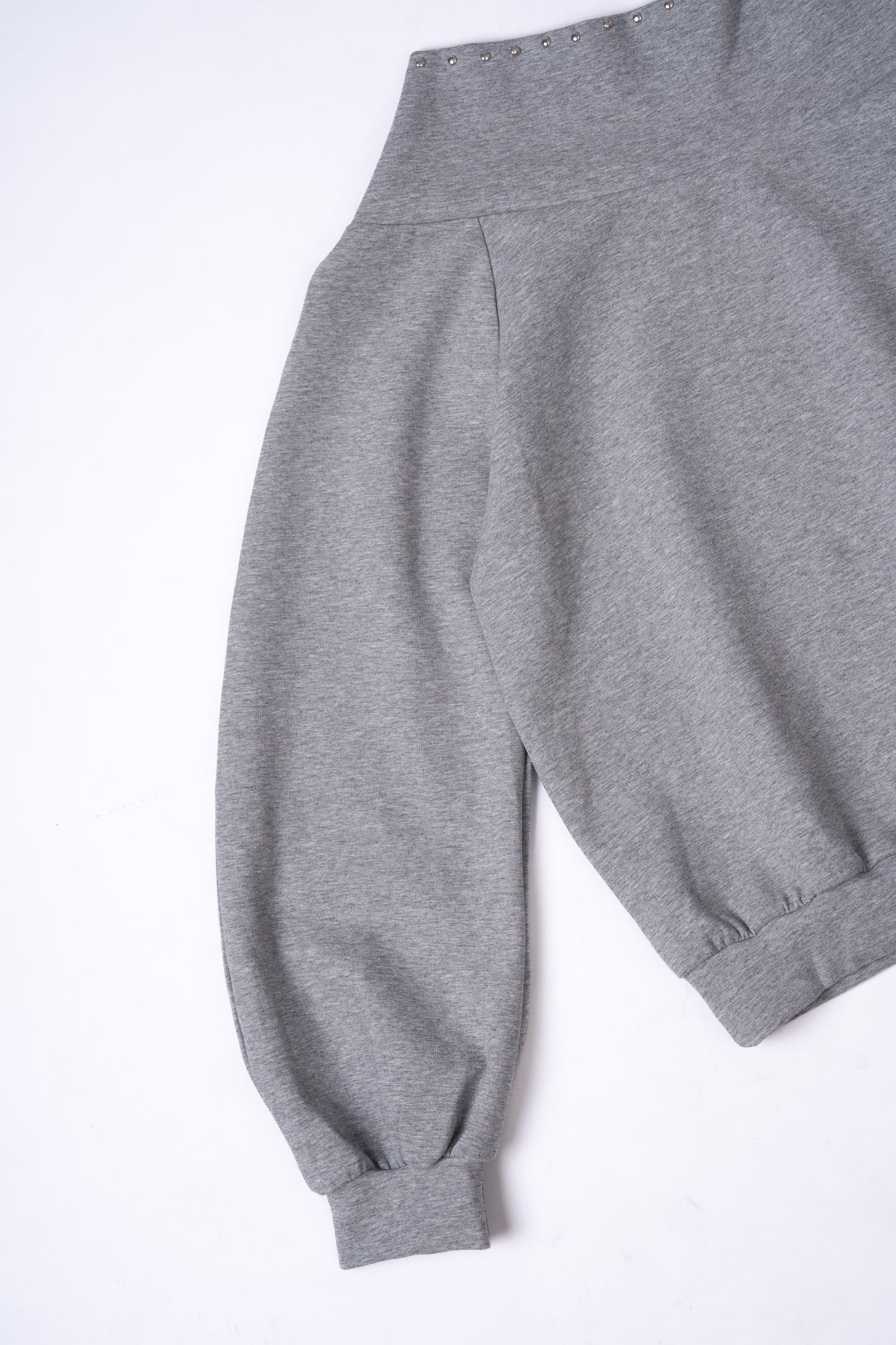 Shoulder Riveted Oversized Long Sleeve Sweater .