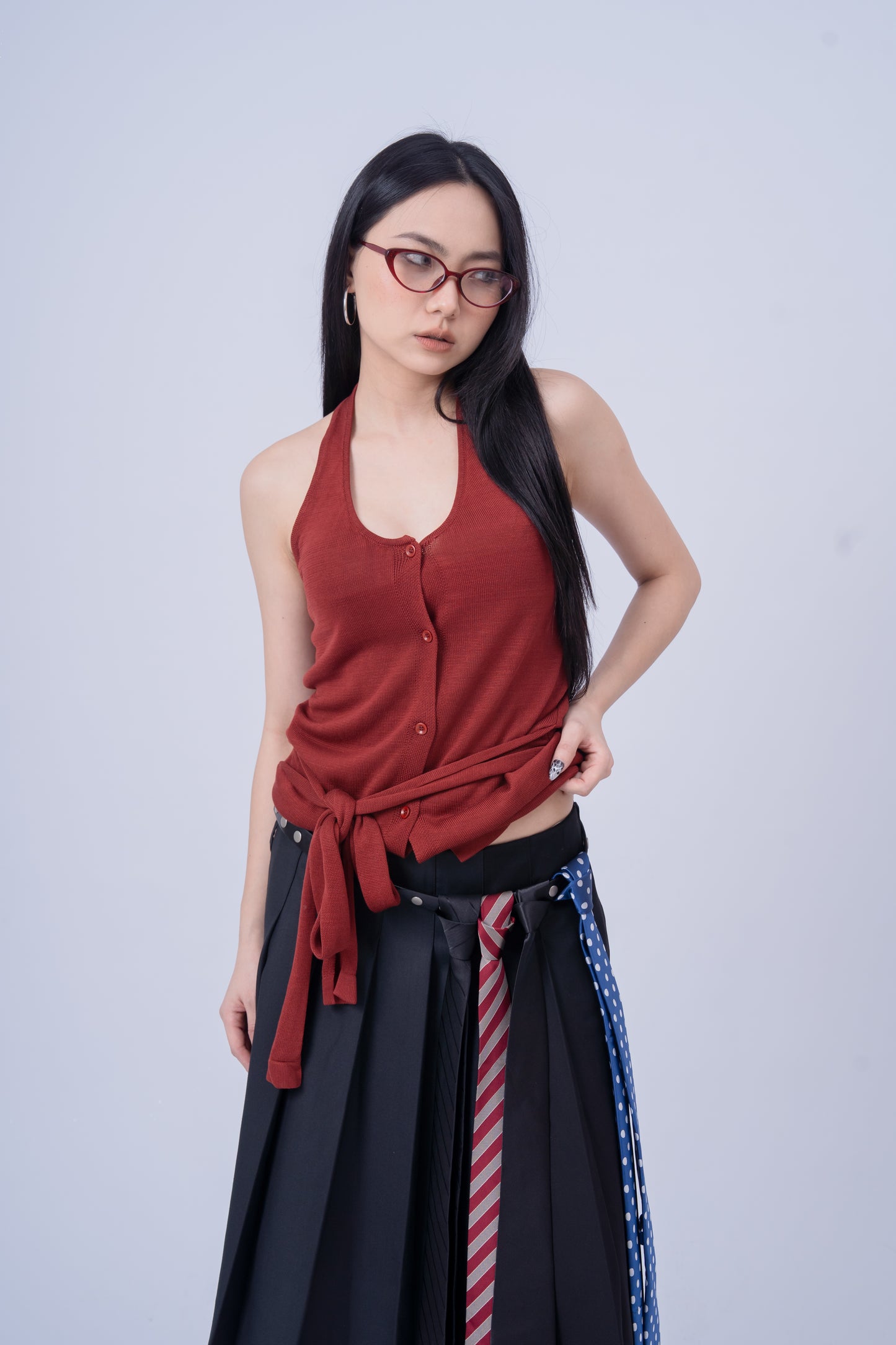 Knitted Halter Top .