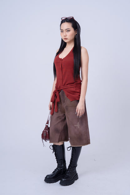 Knitted Halter Top .