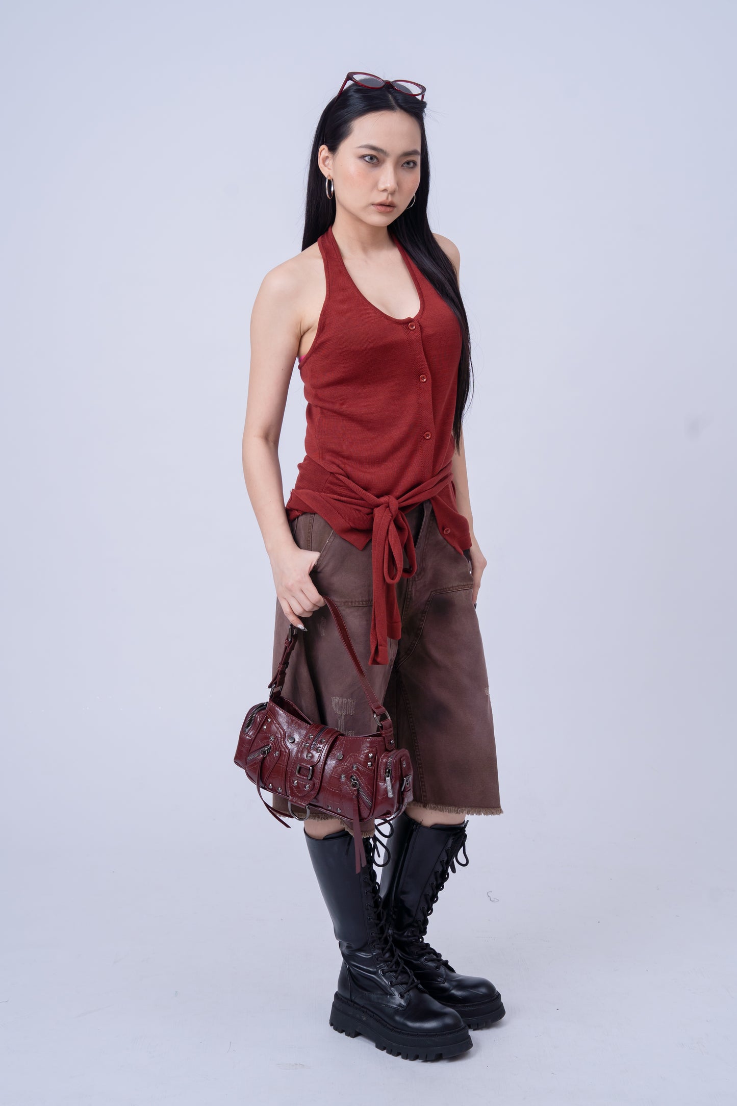 Knitted Halter Top .