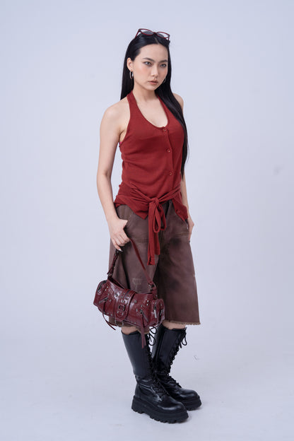 Knitted Halter Top .