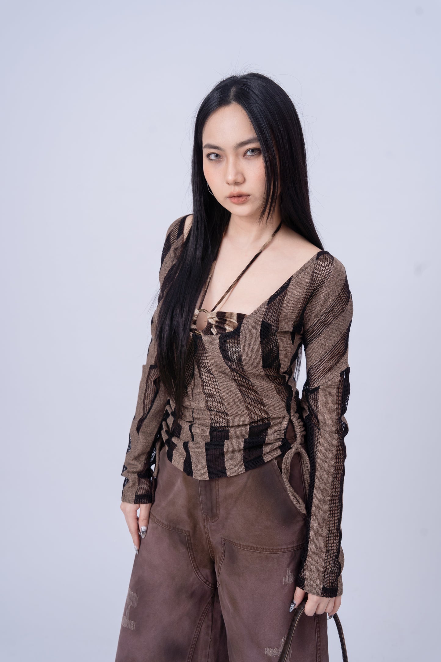 Sheer Mesh Bikini Cover Up 2pcs Set .