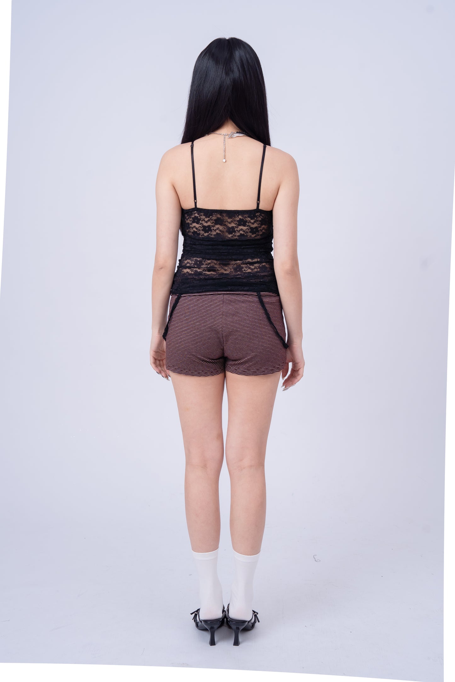 Mesh Lace Top - BLACK .