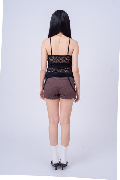 Mesh Lace Top - BLACK .